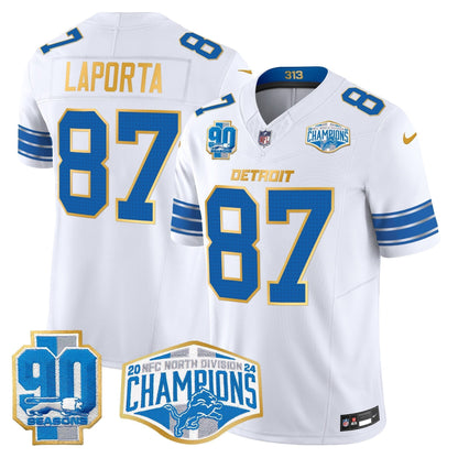 DET 2024 NFC North Division Champions Patch Gold Trim Vapor Limited Jersey - All Stitched-DTD