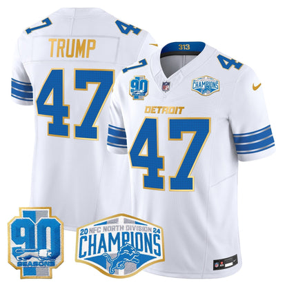 DET 2024 NFC North Division Champions Patch Gold Trim Vapor Limited Jersey - All Stitched-DTD