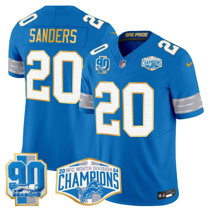 DET 2024 NFC North Division Champions Patch Gold Trim Vapor Limited Jersey - All Stitched-DTD