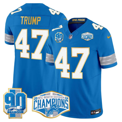 DET 2024 NFC North Division Champions Patch Gold Trim Vapor Limited Jersey - All Stitched-DTD