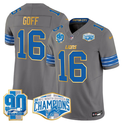 DET 2024 NFC North Division Champions Patch Gold Trim Vapor Limited Jersey - All Stitched-DTD