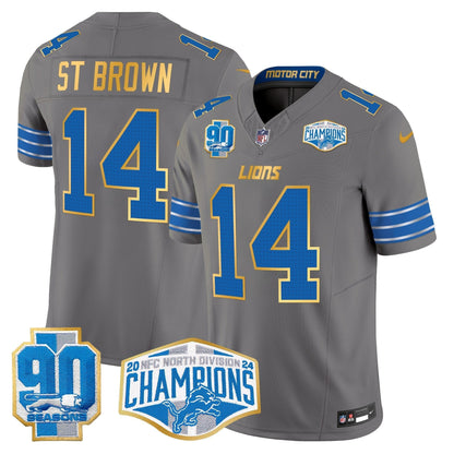 DET 2024 NFC North Division Champions Patch Gold Trim Vapor Limited Jersey - All Stitched-DTD