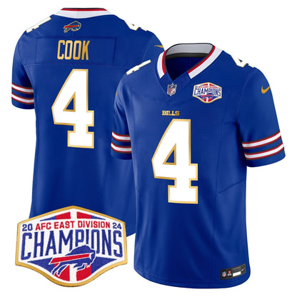 Bills 2024 AFC East Division Champions Gold Trim Vapor Limited Jersey - All Stitched-DTD