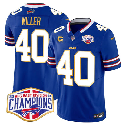Bills 2024 AFC East Division Champions Gold Trim Vapor Limited Jersey - All Stitched-DTD