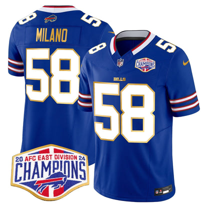 Bills 2024 AFC East Division Champions Gold Trim Vapor Limited Jersey - All Stitched-DTD