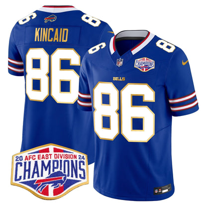 Bills 2024 AFC East Division Champions Gold Trim Vapor Limited Jersey - All Stitched-DTD