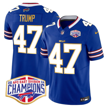 Bills 2024 AFC East Division Champions Gold Trim Vapor Limited Jersey - All Stitched-DTD