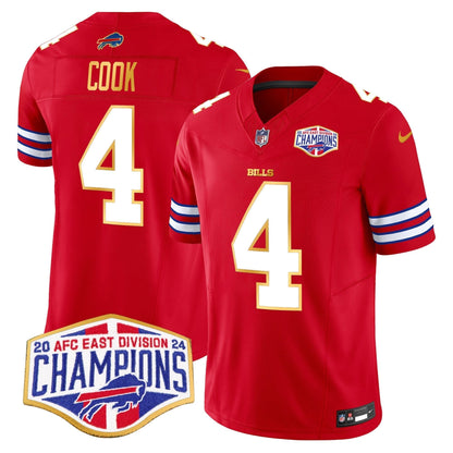 Bills 2024 AFC East Division Champions Gold Trim Vapor Limited Jersey - All Stitched-DTD