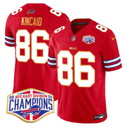 Bills 2024 AFC East Division Champions Gold Trim Vapor Limited Jersey - All Stitched-DTD
