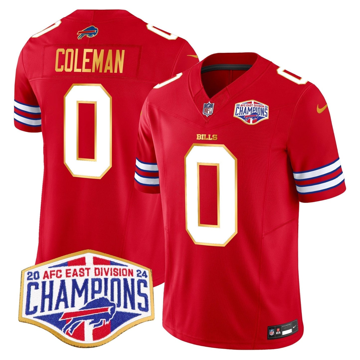 Bills 2024 AFC East Division Champions Gold Trim Vapor Limited Jersey - All Stitched-DTD
