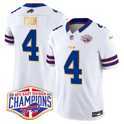 Bills 2024 AFC East Division Champions Gold Trim Vapor Limited Jersey - All Stitched-DTD