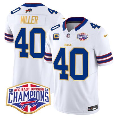 Bills 2024 AFC East Division Champions Gold Trim Vapor Limited Jersey - All Stitched-DTD