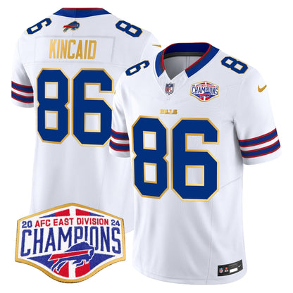 Bills 2024 AFC East Division Champions Gold Trim Vapor Limited Jersey - All Stitched-DTD