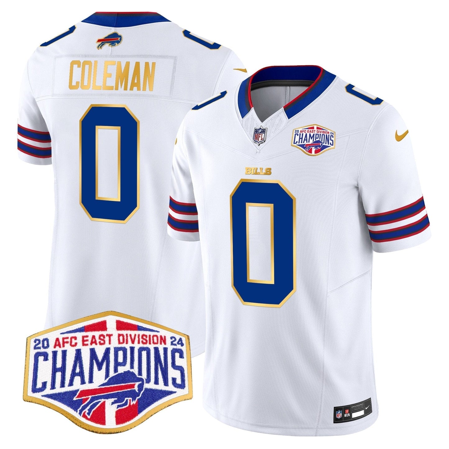 Bills 2024 AFC East Division Champions Gold Trim Vapor Limited Jersey - All Stitched-DTD