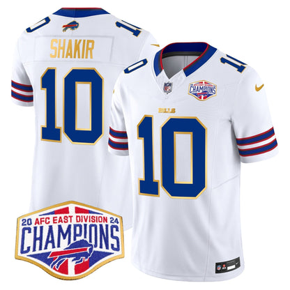 Bills 2024 AFC East Division Champions Gold Trim Vapor Limited Jersey - All Stitched-DTD