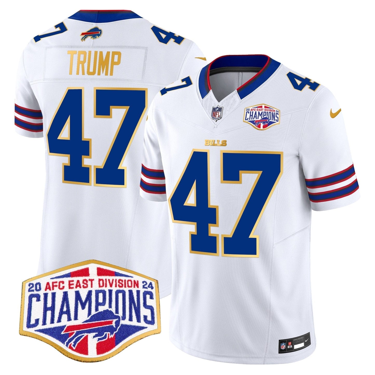 Bills 2024 AFC East Division Champions Gold Trim Vapor Limited Jersey - All Stitched-DTD