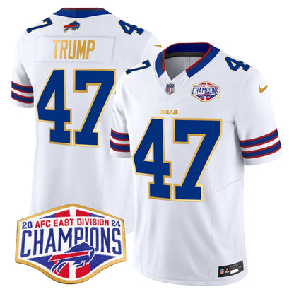 Bills 2024 AFC East Division Champions Gold Trim Vapor Limited Jersey - All Stitched-DTD