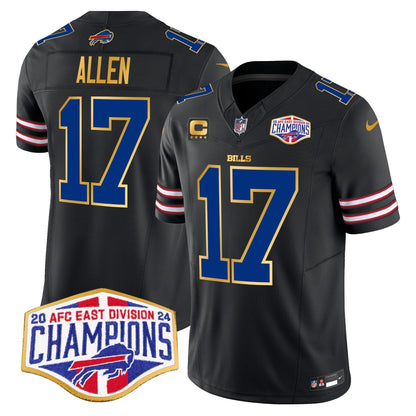 Bills 2024 AFC East Division Champions Gold Trim Vapor Limited Jersey - All Stitched-DTD
