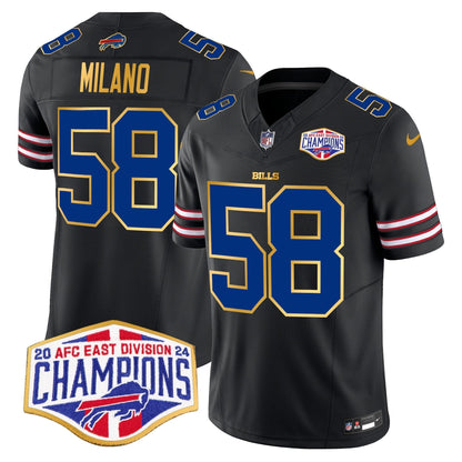 Bills 2024 AFC East Division Champions Gold Trim Vapor Limited Jersey - All Stitched-DTD