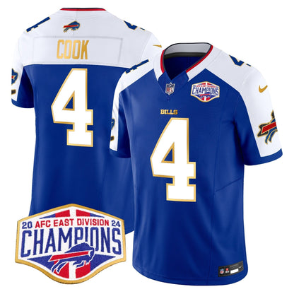 Bills 2024 AFC East Division Champions Gold Trim Vapor Limited Jersey - All Stitched-DTD