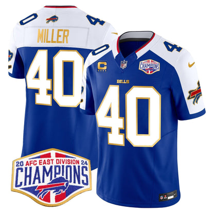 Bills 2024 AFC East Division Champions Gold Trim Vapor Limited Jersey - All Stitched-DTD