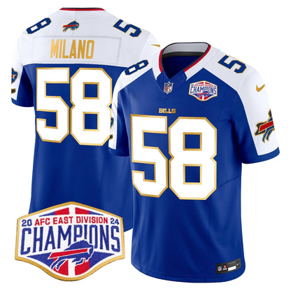 Bills 2024 AFC East Division Champions Gold Trim Vapor Limited Jersey - All Stitched-DTD