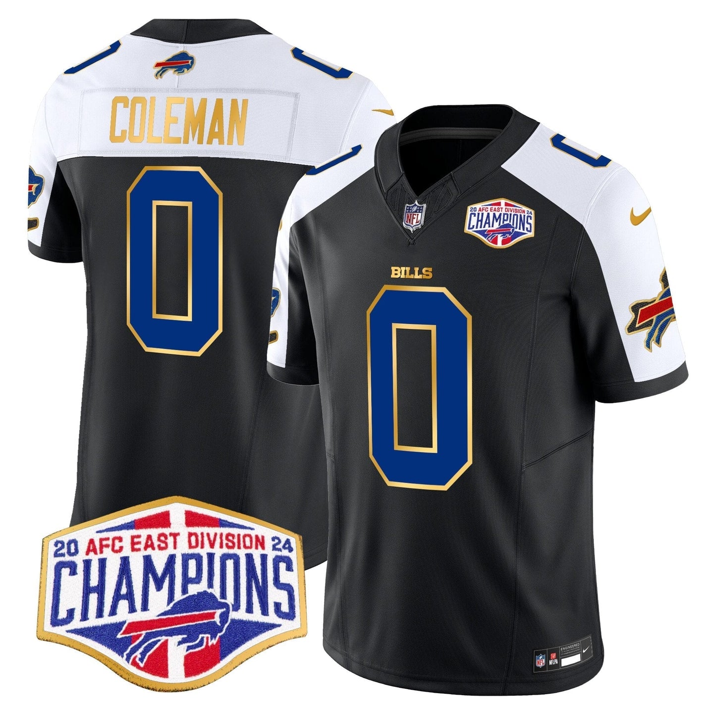 Bills 2024 AFC East Division Champions Gold Trim Vapor Limited Jersey - All Stitched-DTD