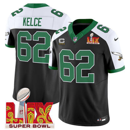 PHI Kelly Green Super Bowl LIX Patch Vapor Limited Jersey - All Stitched-DTD