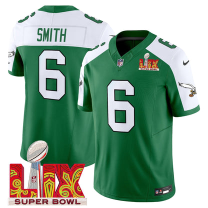 PHI Kelly Green Super Bowl LIX Patch Vapor Limited Jersey - All Stitched-DTD
