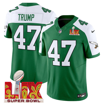 PHI Kelly Green Super Bowl LIX Patch Vapor Limited Jersey - All Stitched-DTD