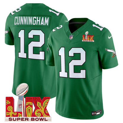 PHI Kelly Green Super Bowl LIX Patch Vapor Limited Jersey - All Stitched-DTD