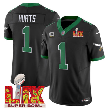 PHI Kelly Green Super Bowl LIX Patch Vapor Limited Jersey - All Stitched-DTD