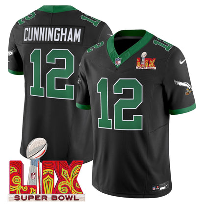 PHI Kelly Green Super Bowl LIX Patch Vapor Limited Jersey - All Stitched-DTD
