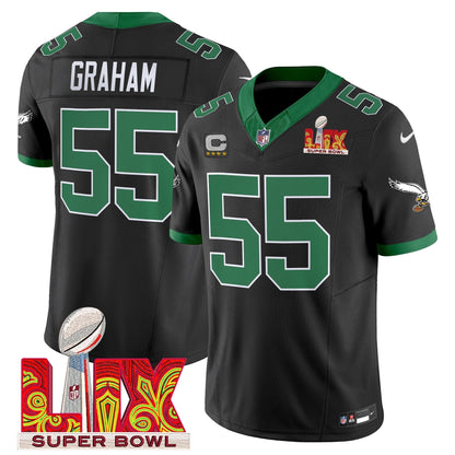 PHI Kelly Green Super Bowl LIX Patch Vapor Limited Jersey - All Stitched-DTD