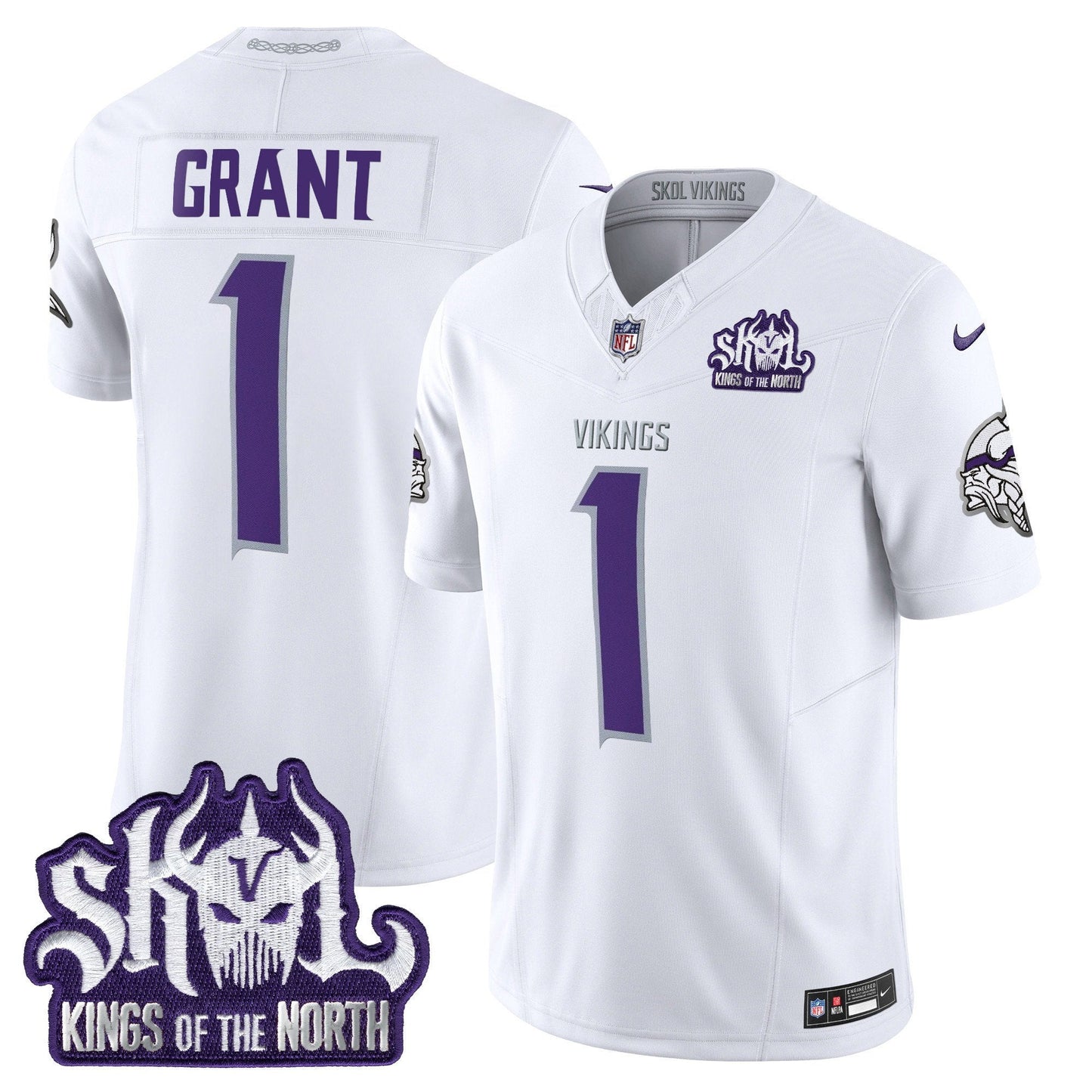Men's Minnesota Vikings 2025 Winter Warrior Skol Patch Vapor Limited Jersey - All Stitched