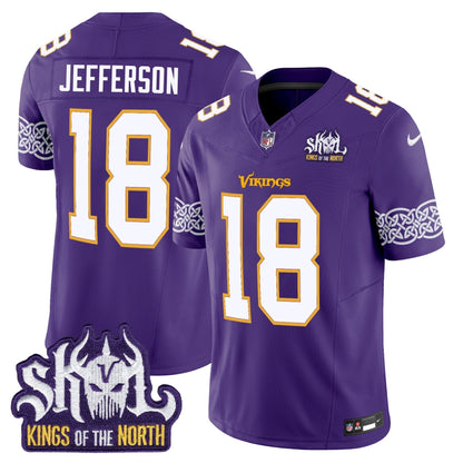 MIN King Of The North Patch Throwback Vapor Limited Jersey V2 - All Stitched-DTD