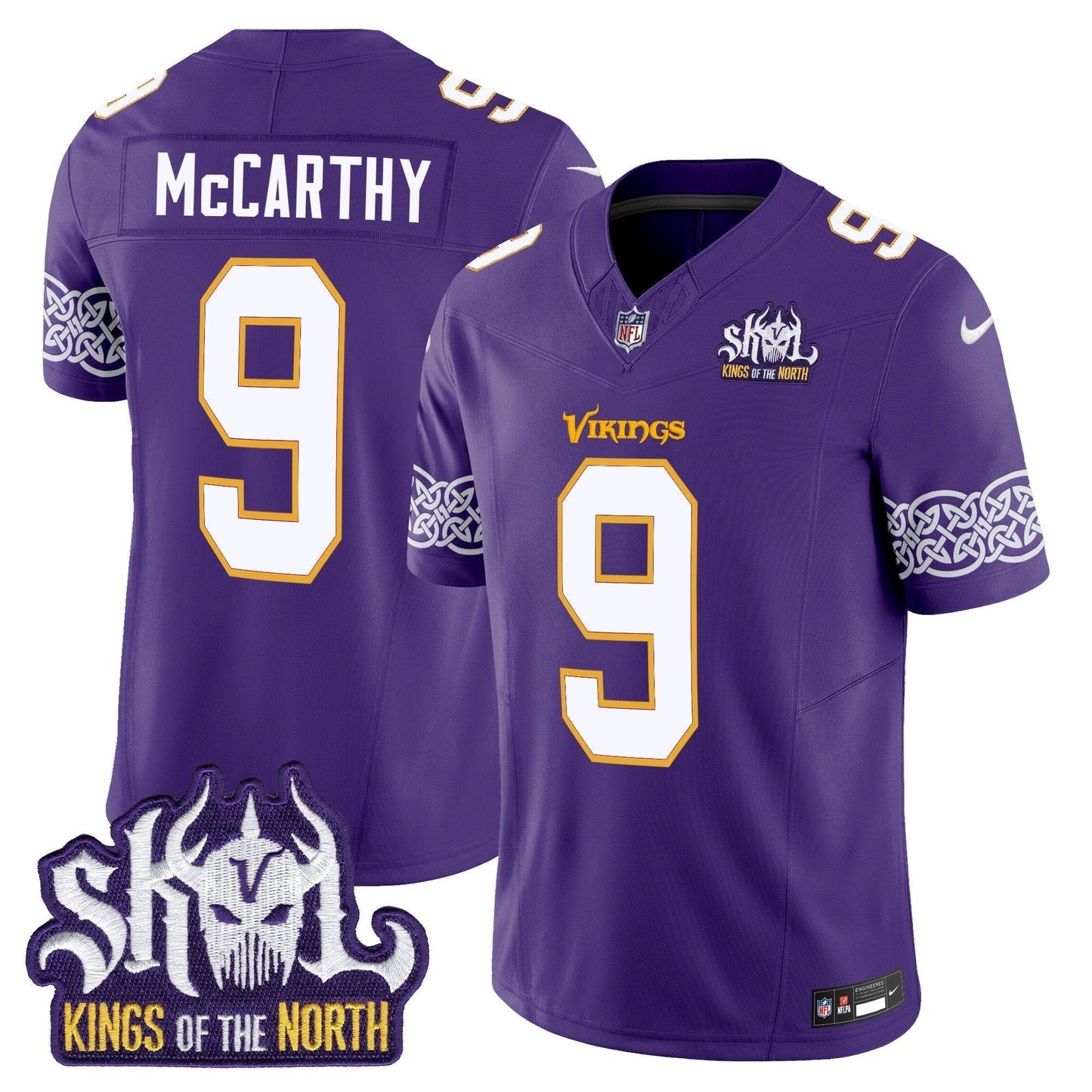 MIN King Of The North Patch Throwback Vapor Limited Jersey V2 - All Stitched-DTD