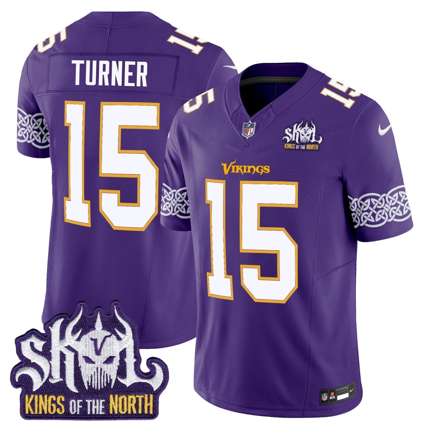MIN King Of The North Patch Throwback Vapor Limited Jersey V2 - All Stitched-DTD