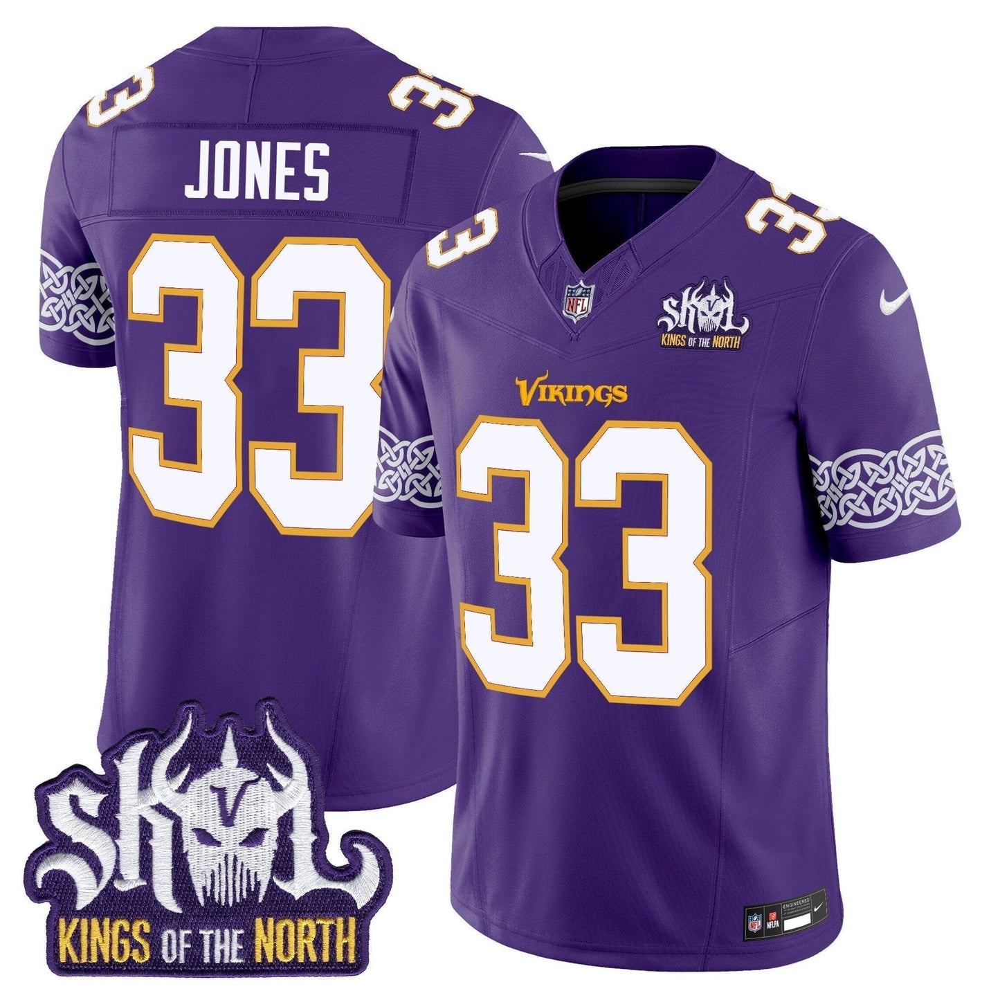 MIN King Of The North Patch Throwback Vapor Limited Jersey V2 - All Stitched-DTD