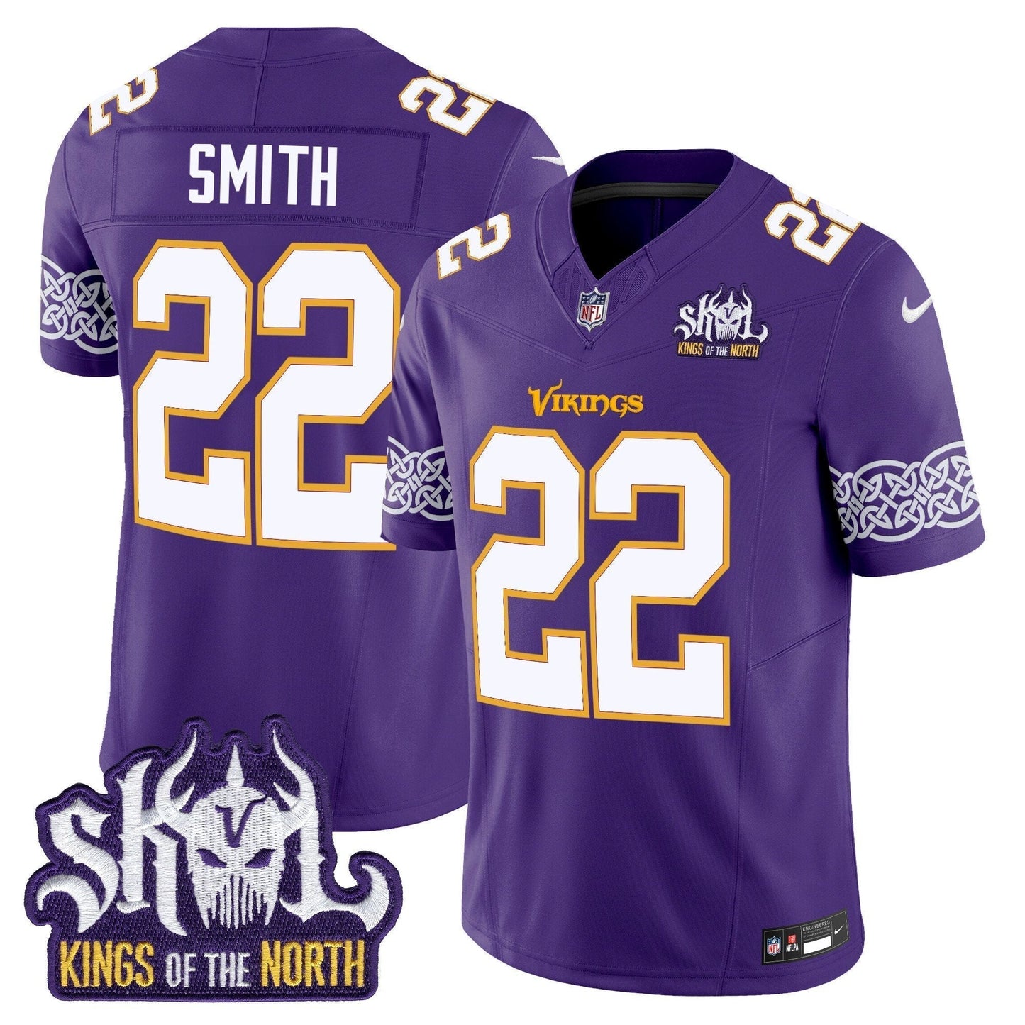 MIN King Of The North Patch Throwback Vapor Limited Jersey V2 - All Stitched-DTD
