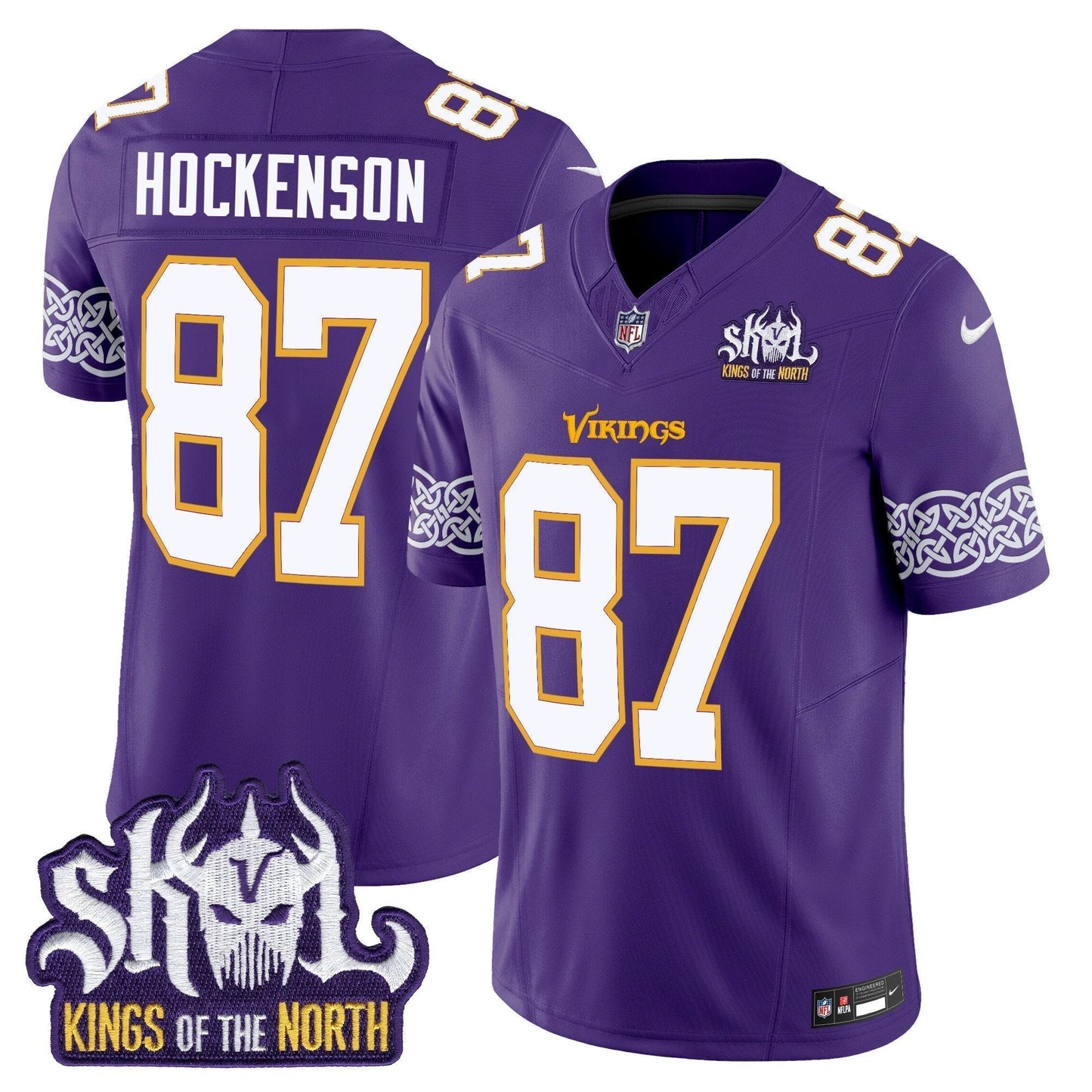 MIN King Of The North Patch Throwback Vapor Limited Jersey V2 - All Stitched-DTD
