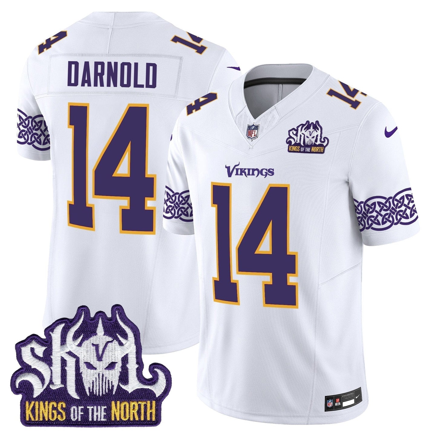 MIN King Of The North Patch Throwback Vapor Limited Jersey V2 - All Stitched-DTD