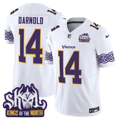 MIN King Of The North Patch Throwback Vapor Limited Jersey V2 - All Stitched-DTD