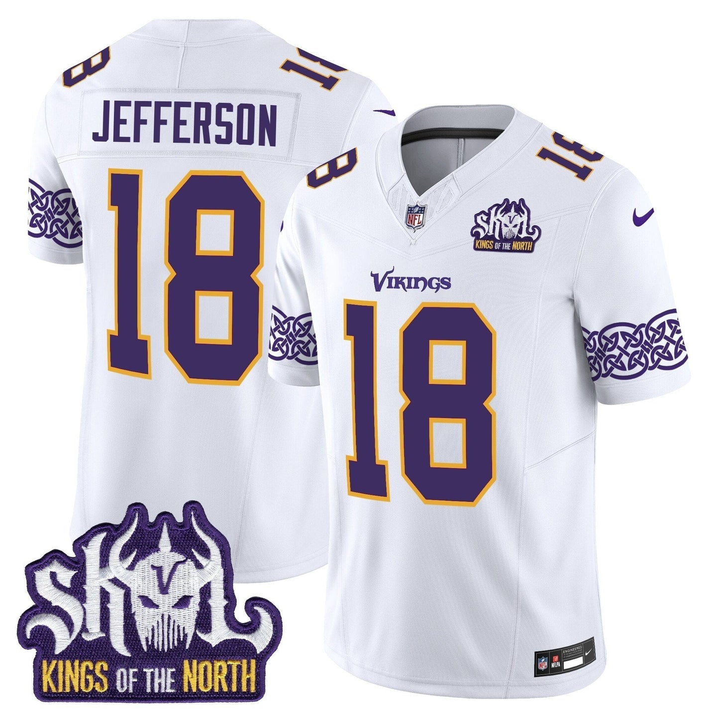 MIN King Of The North Patch Throwback Vapor Limited Jersey V2 - All Stitched-DTD