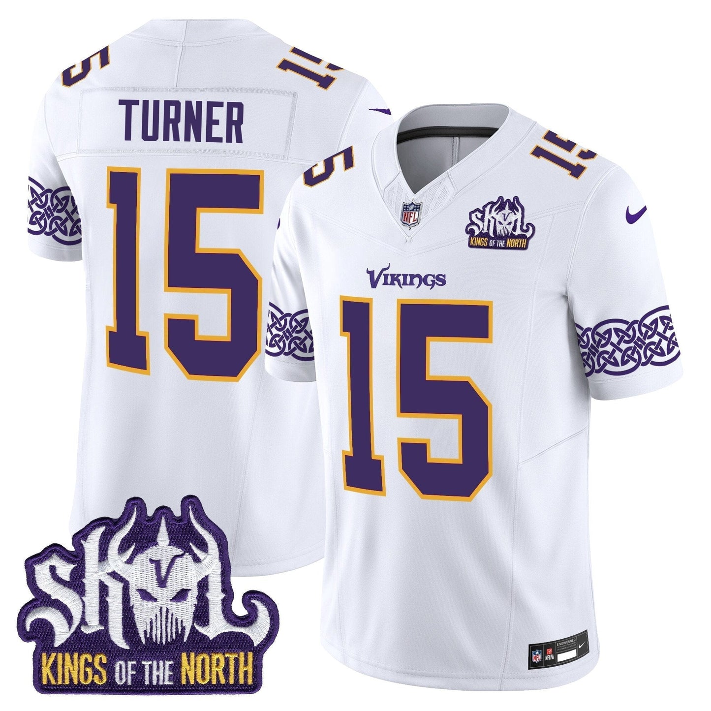 MIN King Of The North Patch Throwback Vapor Limited Jersey V2 - All Stitched-DTD
