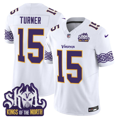 MIN King Of The North Patch Throwback Vapor Limited Jersey V2 - All Stitched-DTD