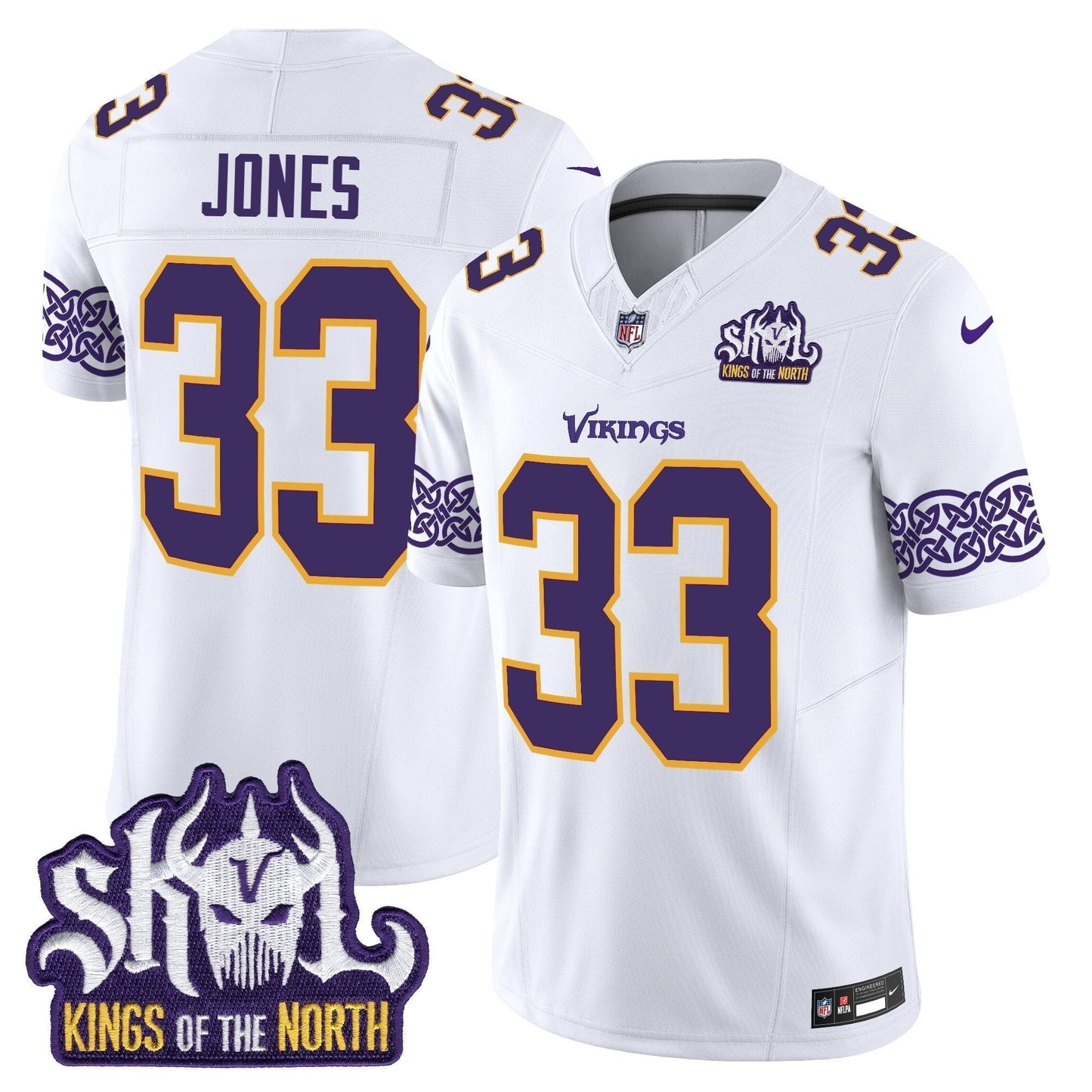 MIN King Of The North Patch Throwback Vapor Limited Jersey V2 - All Stitched-DTD