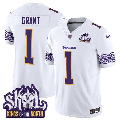 MIN King Of The North Patch Throwback Vapor Limited Jersey V2 - All Stitched-DTD