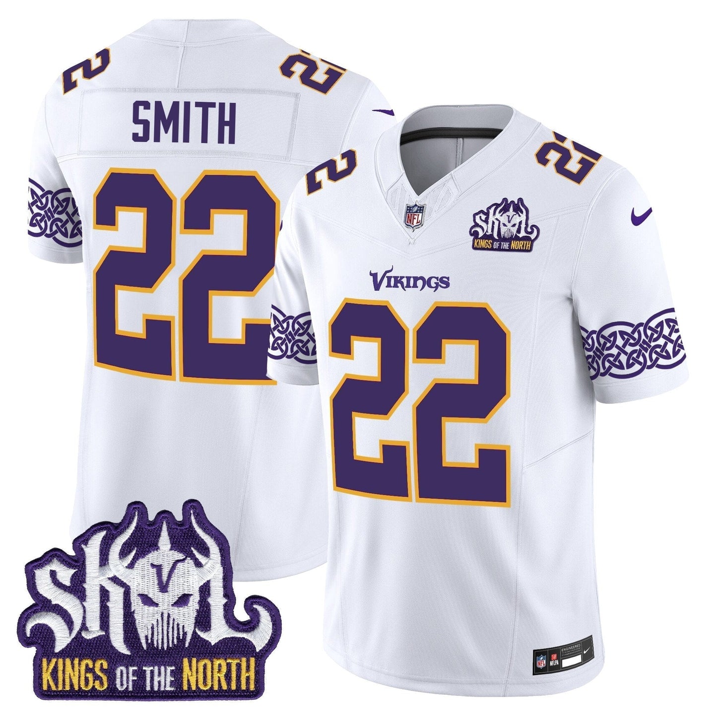 MIN King Of The North Patch Throwback Vapor Limited Jersey V2 - All Stitched-DTD