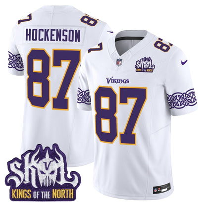 MIN King Of The North Patch Throwback Vapor Limited Jersey V2 - All Stitched-DTD